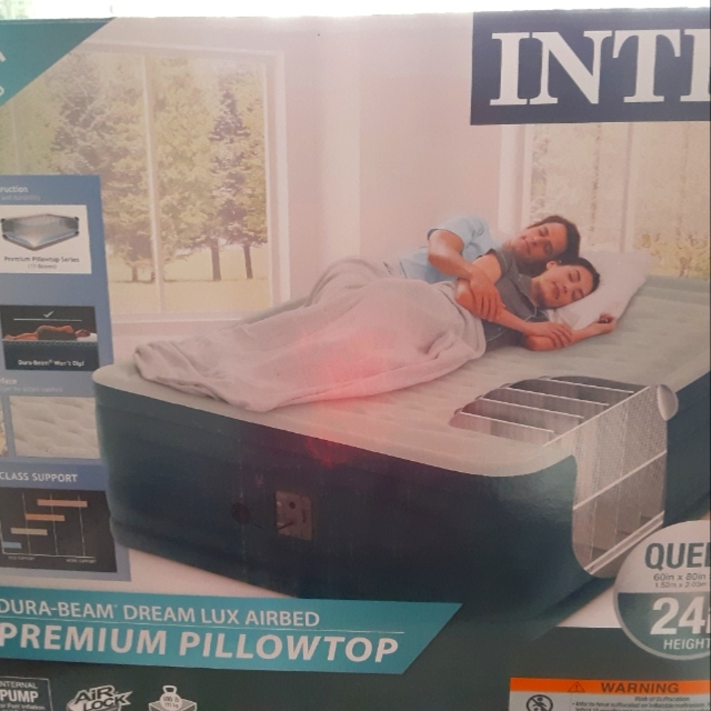 Dura-beam Lux air bed premium pillow top queen size 24 in high